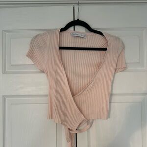 BABY PINK CROCHET CROP-TOP